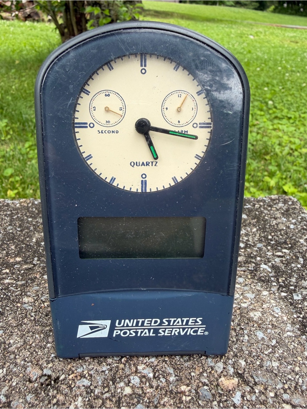 United States Postal Service Branded Desk Clock - Navy Blue & Cream